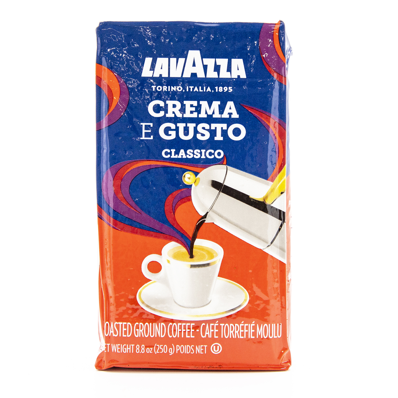 Crema e Gusto Classico Roast Ground Coffee by Lavazza - 8.8 oz Coffee