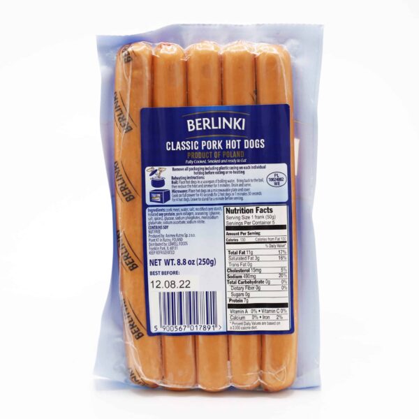 MORLINY 8.8oz BERLINKI PORK CLASSIC HOT DOGS - Image 2
