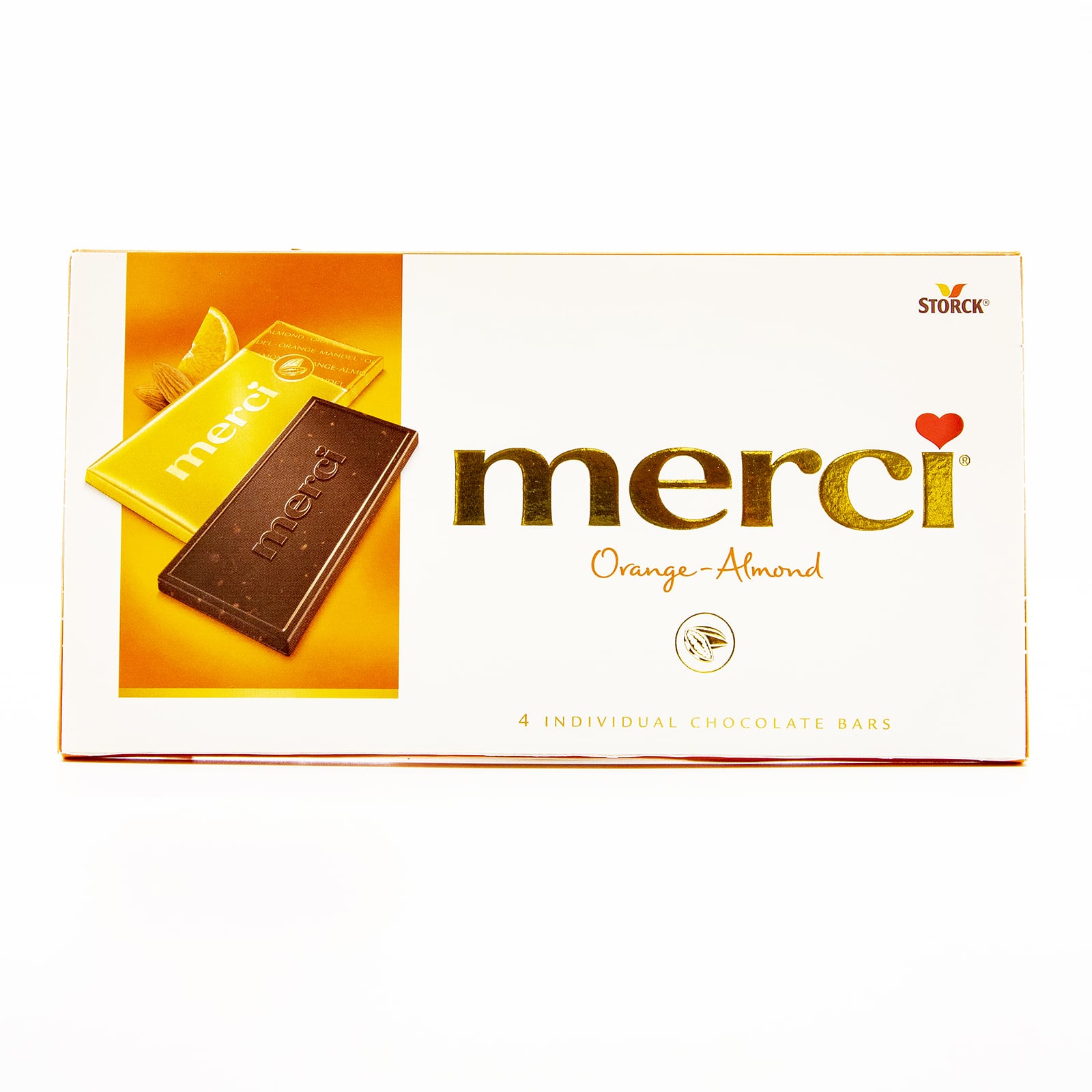 Cate Ciocolate Sunt In Merci Storck Merci Orange-Almond Dark Chocolate Bar - European Food Express