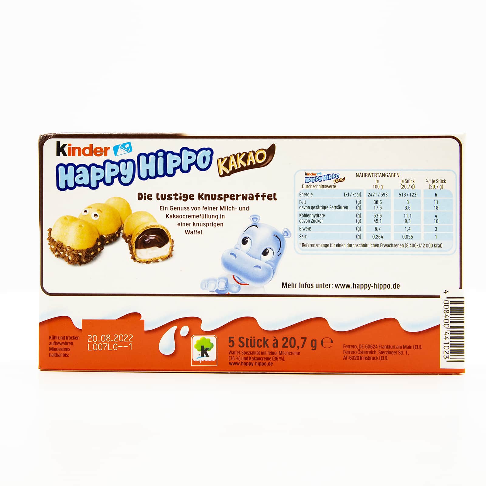 Ferrero Kinder Happy Hippo Cocoa European Food Express 8075