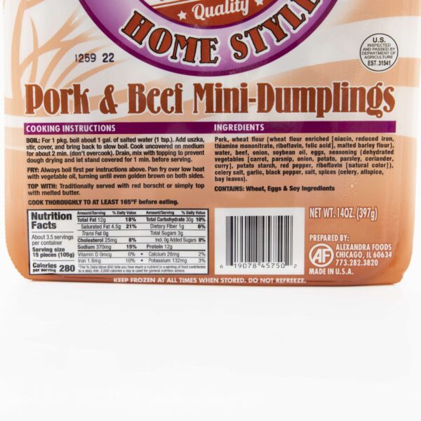 Uszka Pork & Beef Mini-Dumplings Alexandra's - Image 2
