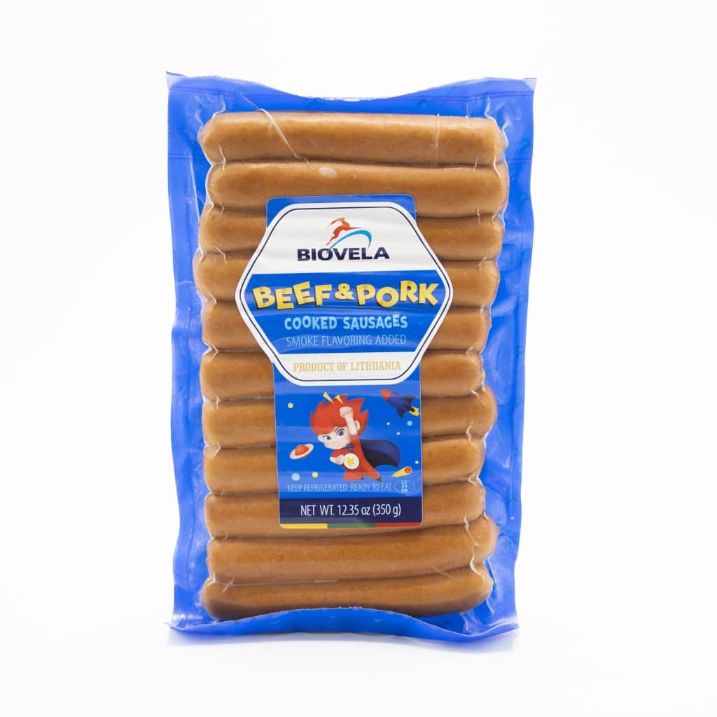 BIOVELA Beef & Pork Cooked Sausages European Food Express