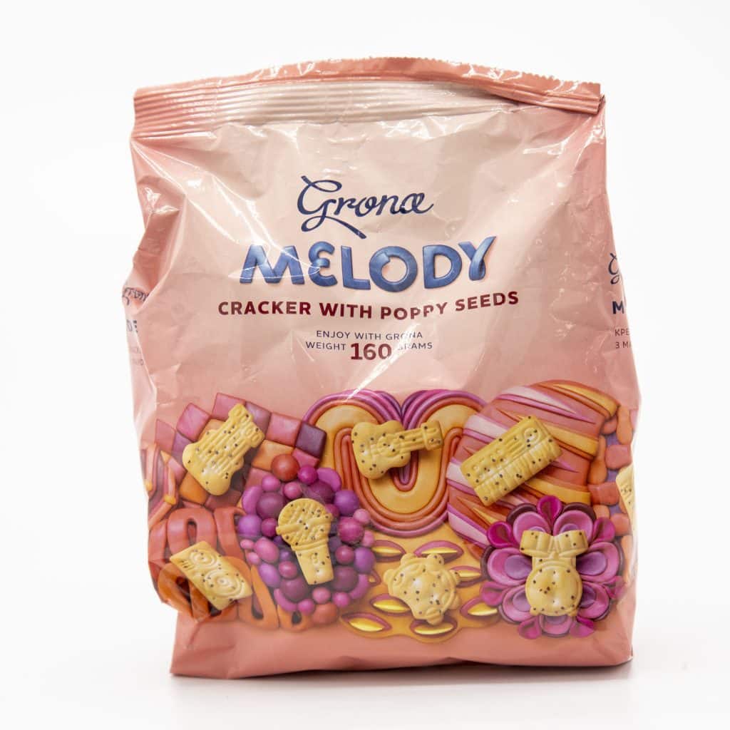 Grona Raspberry GRONA 5.6oz CRACKERS MELODY WITH POPPY SEEDS - European Food Express