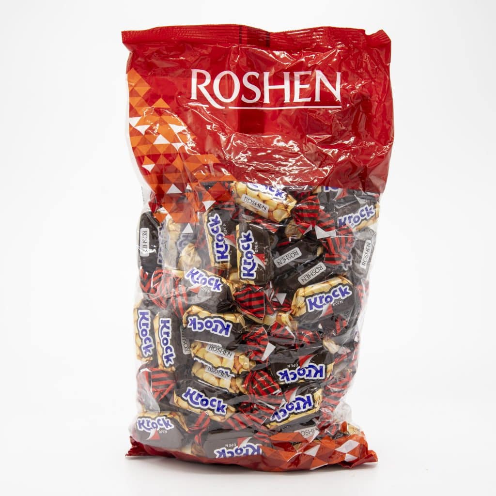 Roshen 35oz KROCK CANDY Caramel and Nut paste 1kg European Food Express