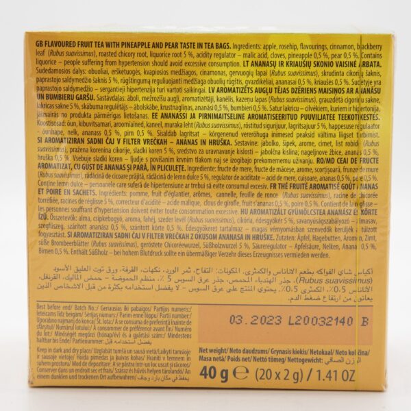 LOYD 20ct PYRAMID PINEAPPLE AND PEAR TEA - Image 2