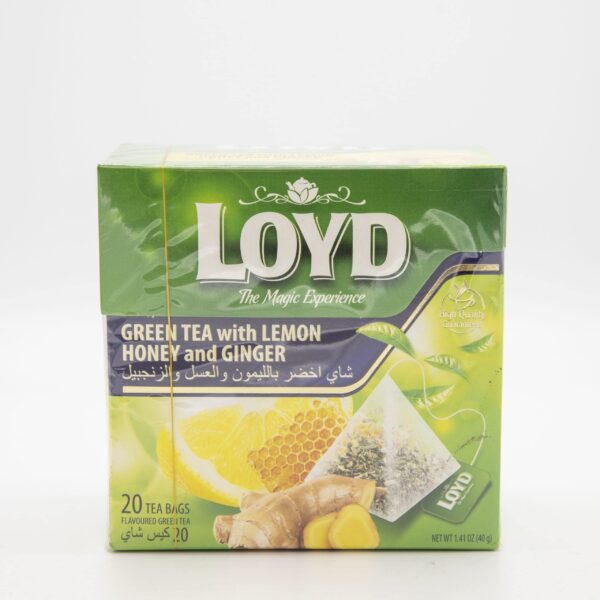 LOYD 20ct PYRAMID GREEN TEA WITH LEMON HONEY AND GINGER