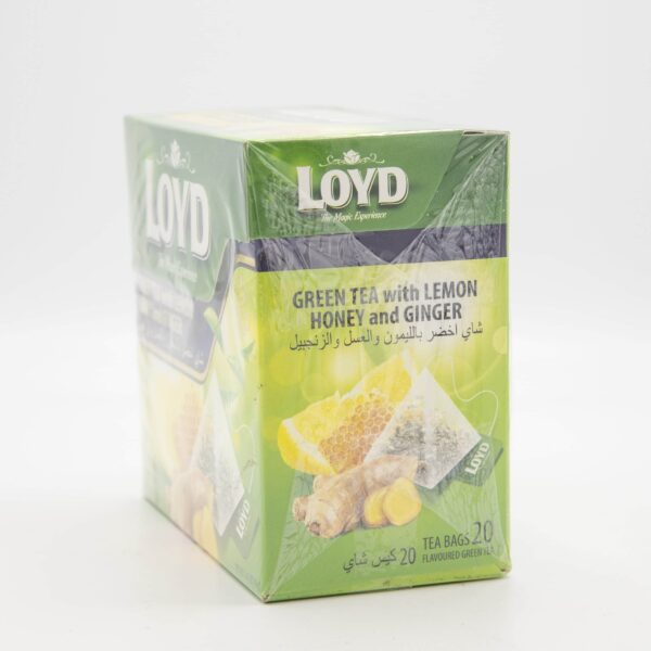 LOYD 20ct PYRAMID GREEN TEA WITH LEMON HONEY AND GINGER - Image 2