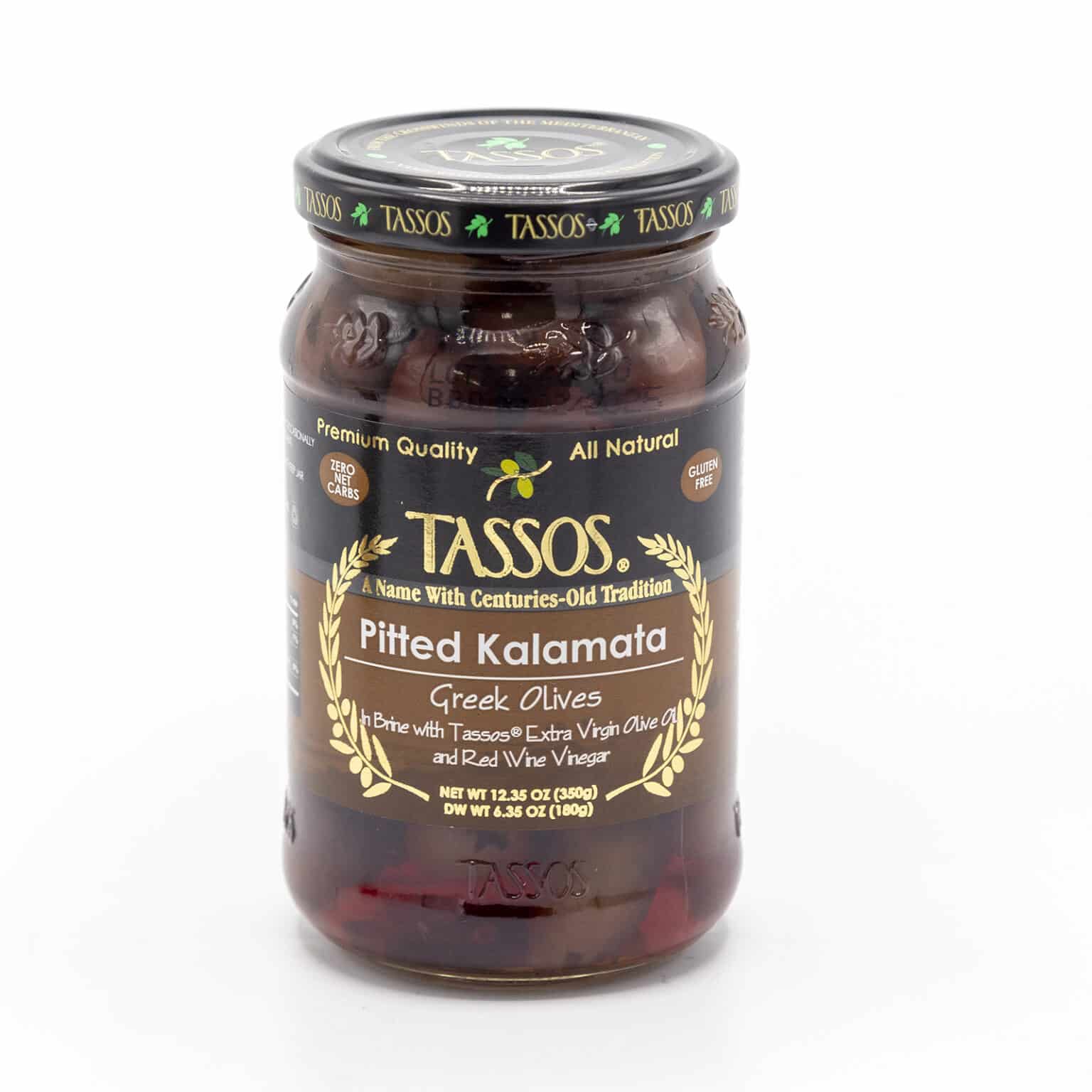 TASSOS 12.35oz PITTED KALAMATA GREEK OLIVES European Food Express