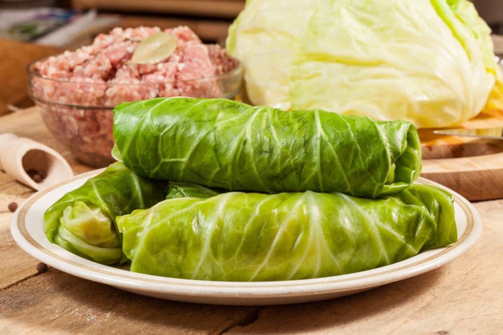 raw cabbage rolls raw golabki