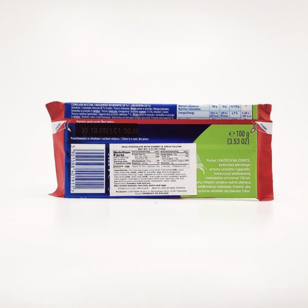WEDEL 3.53oz MILK CHOCOLATE TYMBARK APPLE CHERRY - Image 2
