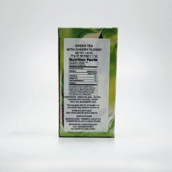 HERBAPOL 20ct GREEN TEA WITH CHERRY FLOWER - Image 2