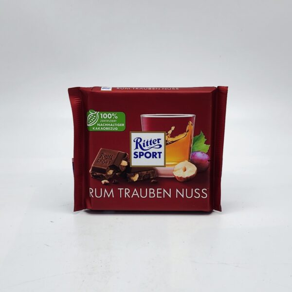 Rittersport 3.5oz RUM RAISINS AND HAZELNUTS