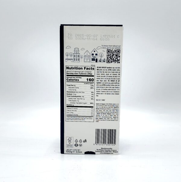 BELGIAN 3.5 oz MILK CHOCOLATE  100g - Image 2
