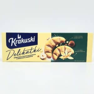 KRAKUSKI 4.4oz DELIKATKI VANILLA-FLAVORED COOKIES WITH HAZELNUTS SMAK WANILIOWY Z ORZECHAMI LASKOWYMI