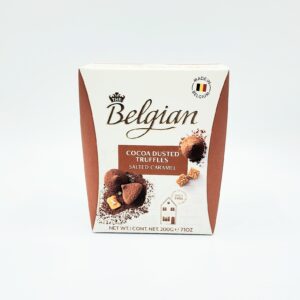 BELGIAN 7.1oz COCOA DUSTED TRUFFLES SALTED CARMEL