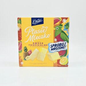 WEDEL 12oz TROPICAL FRUITS FLAVOUR MARSHMALLOW IN WHITE CHOCOLATE PTASIE MLECZKO OWOCE TROPIKALNE W BIALEJ CZEKOLADZIE